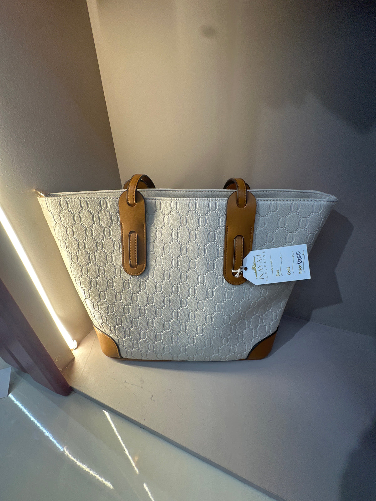 Ivory Monogram Tote Bag