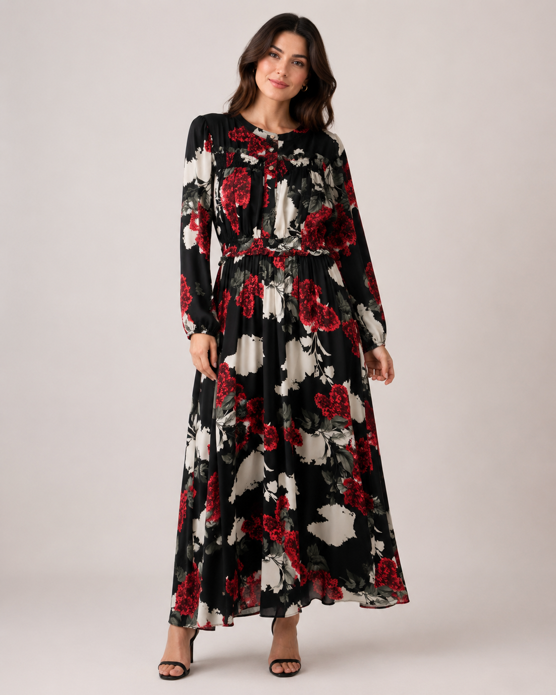 Red Floral Maxi Dress