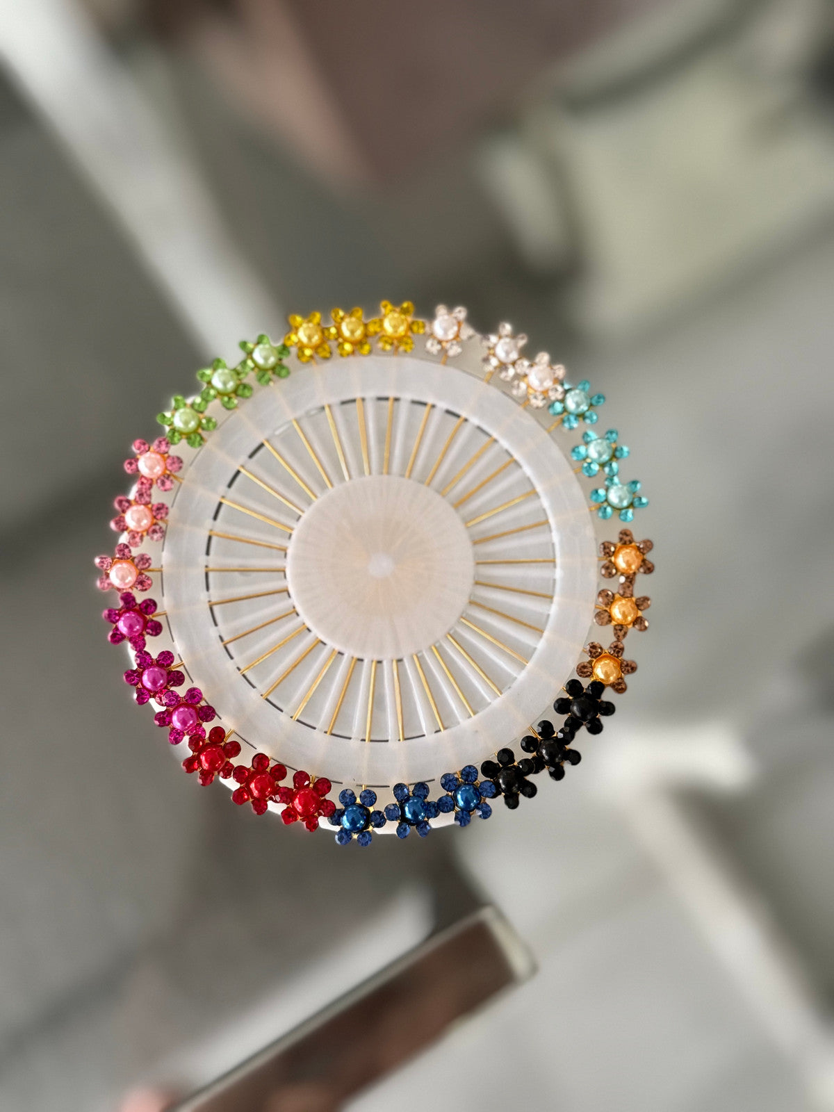 Multicolour Crystal Hijab Pin Wheel