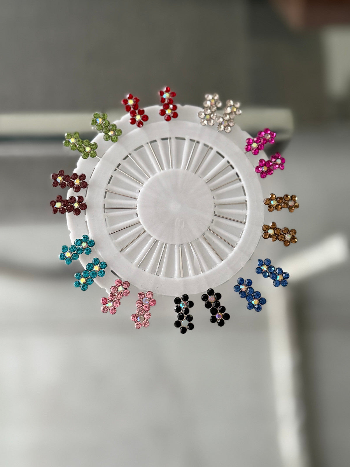 Floral Crystal Hijab Pin Wheel
