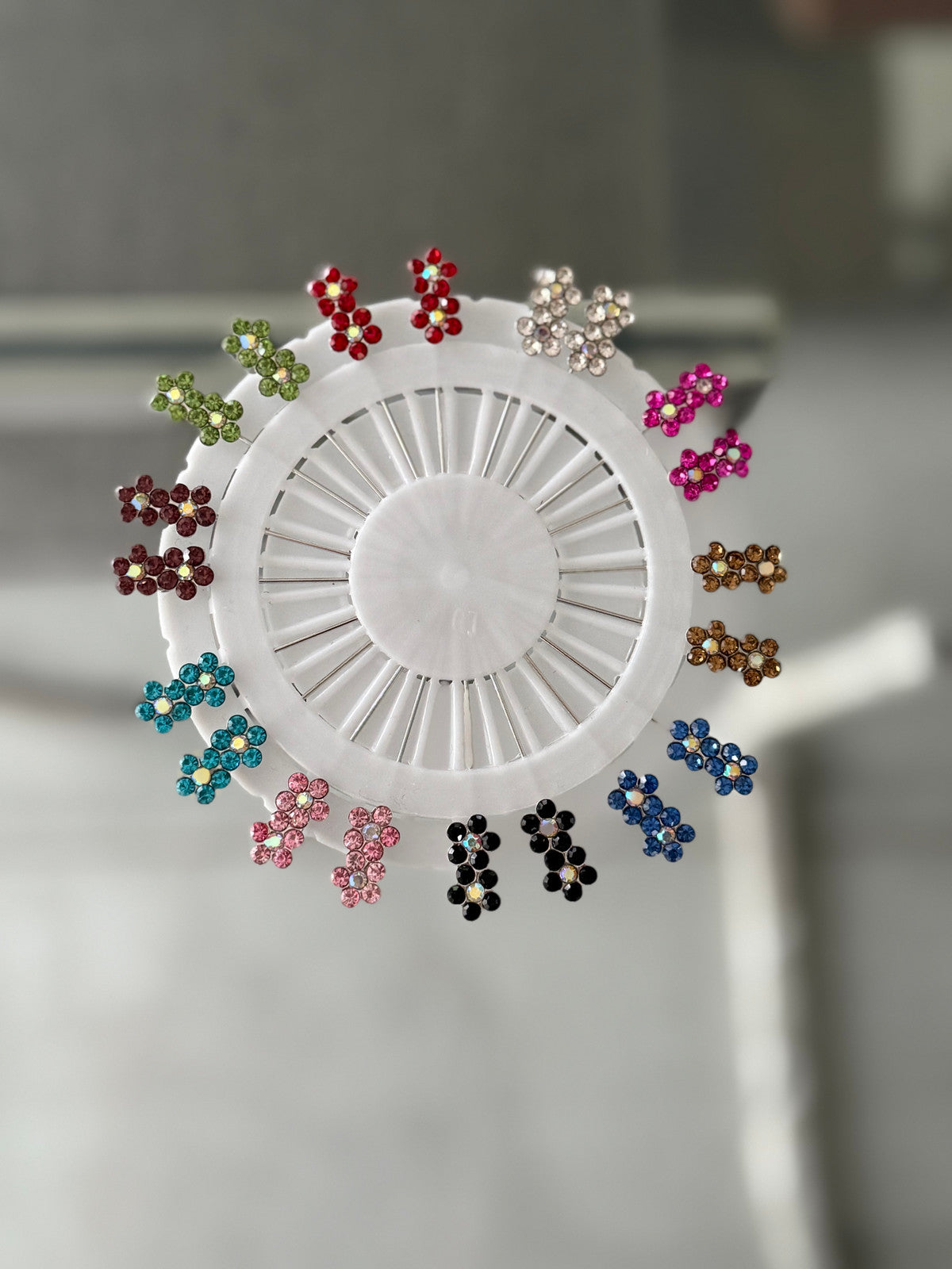Floral Crystal Hijab Pin Wheel