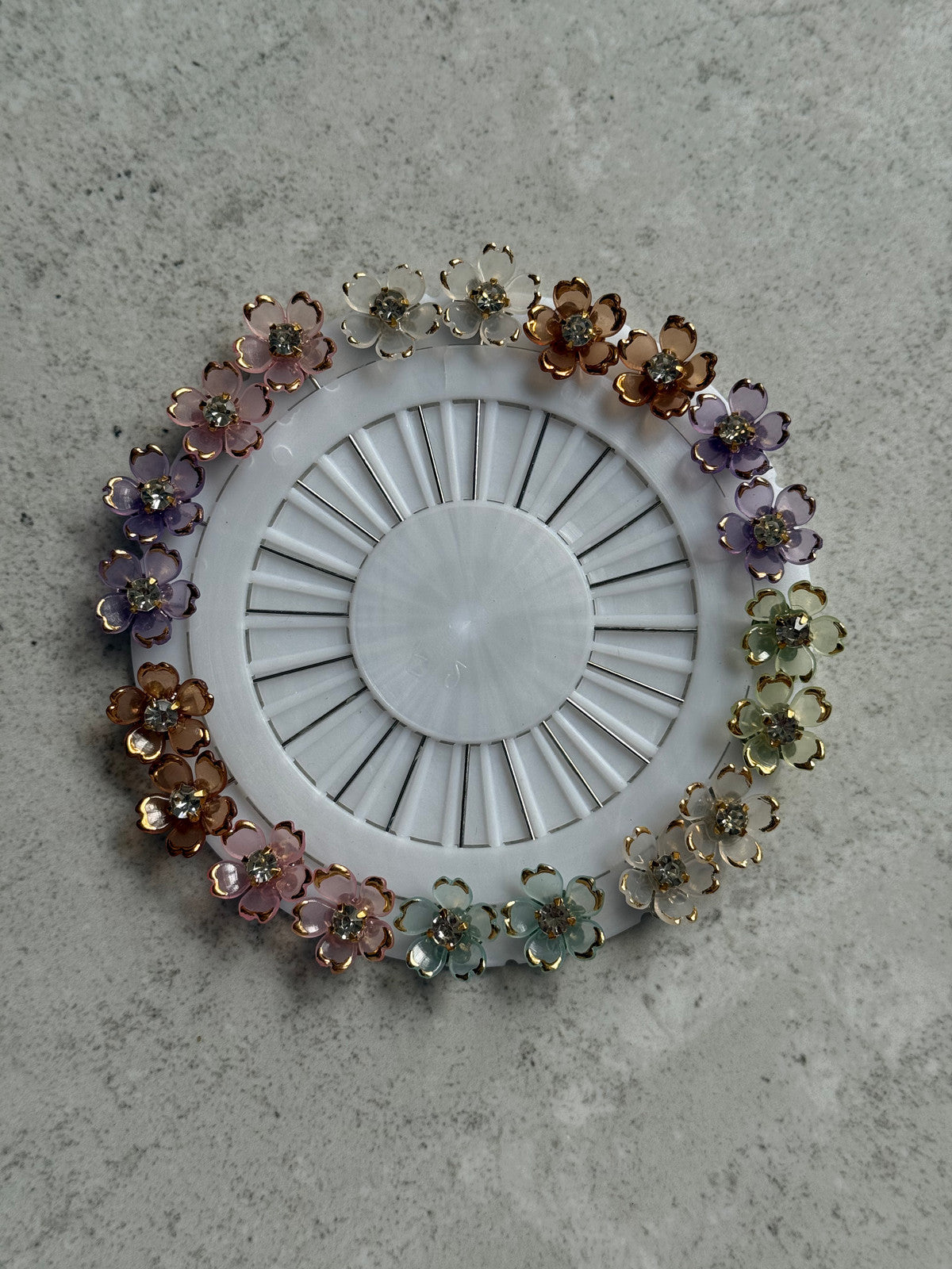 Floral Rhinestone Hijab Pin Wheel