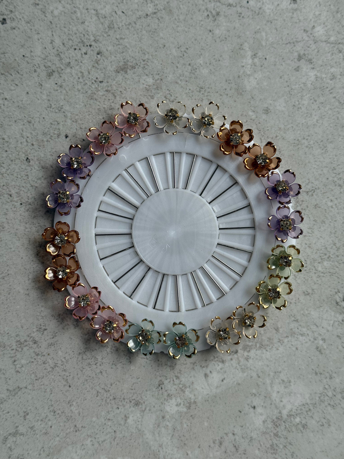 Floral Rhinestone Hijab Pin Wheel