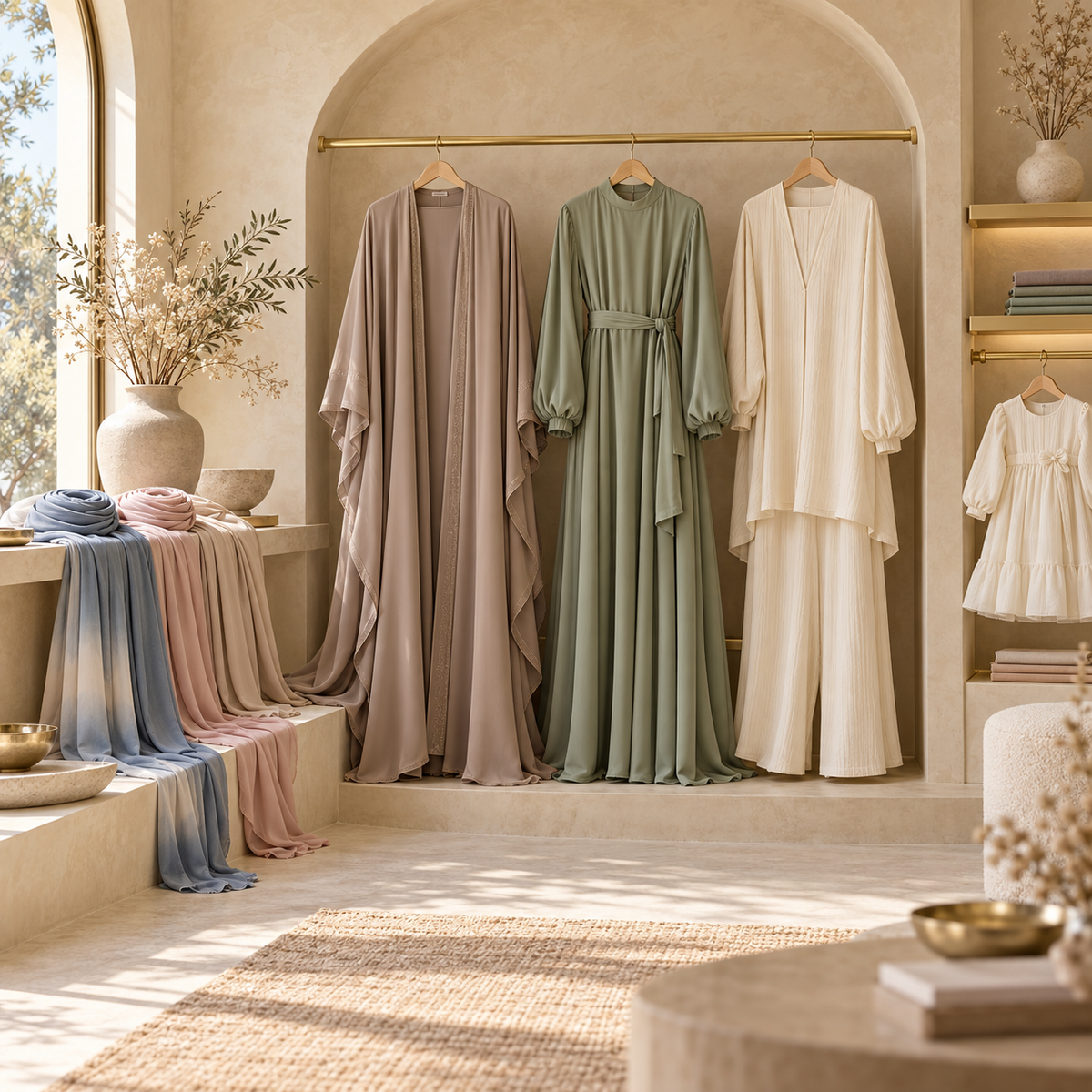 Inayah Exclusive new arrivals — modest fashion and hijabs in a warm neutral boutique