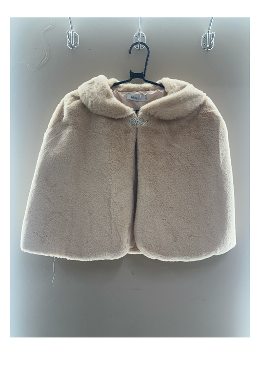 Beige soft faux fur cape