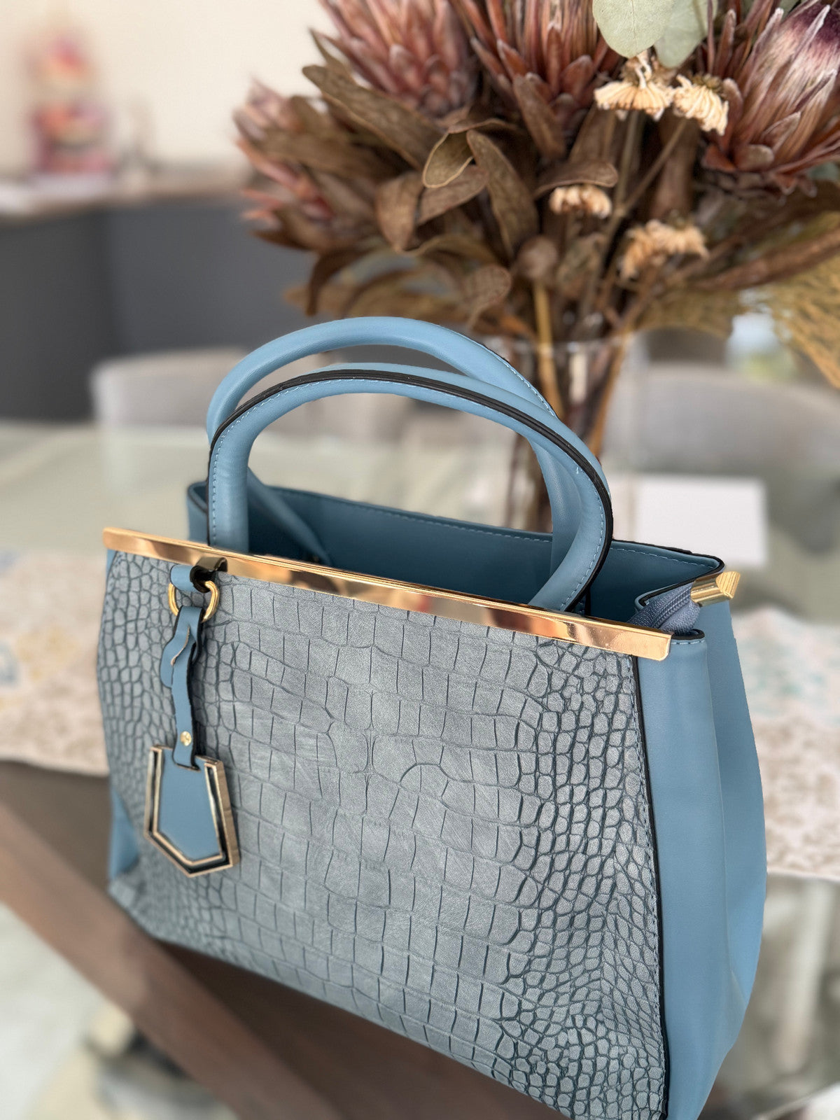 Croc Detail Handbag