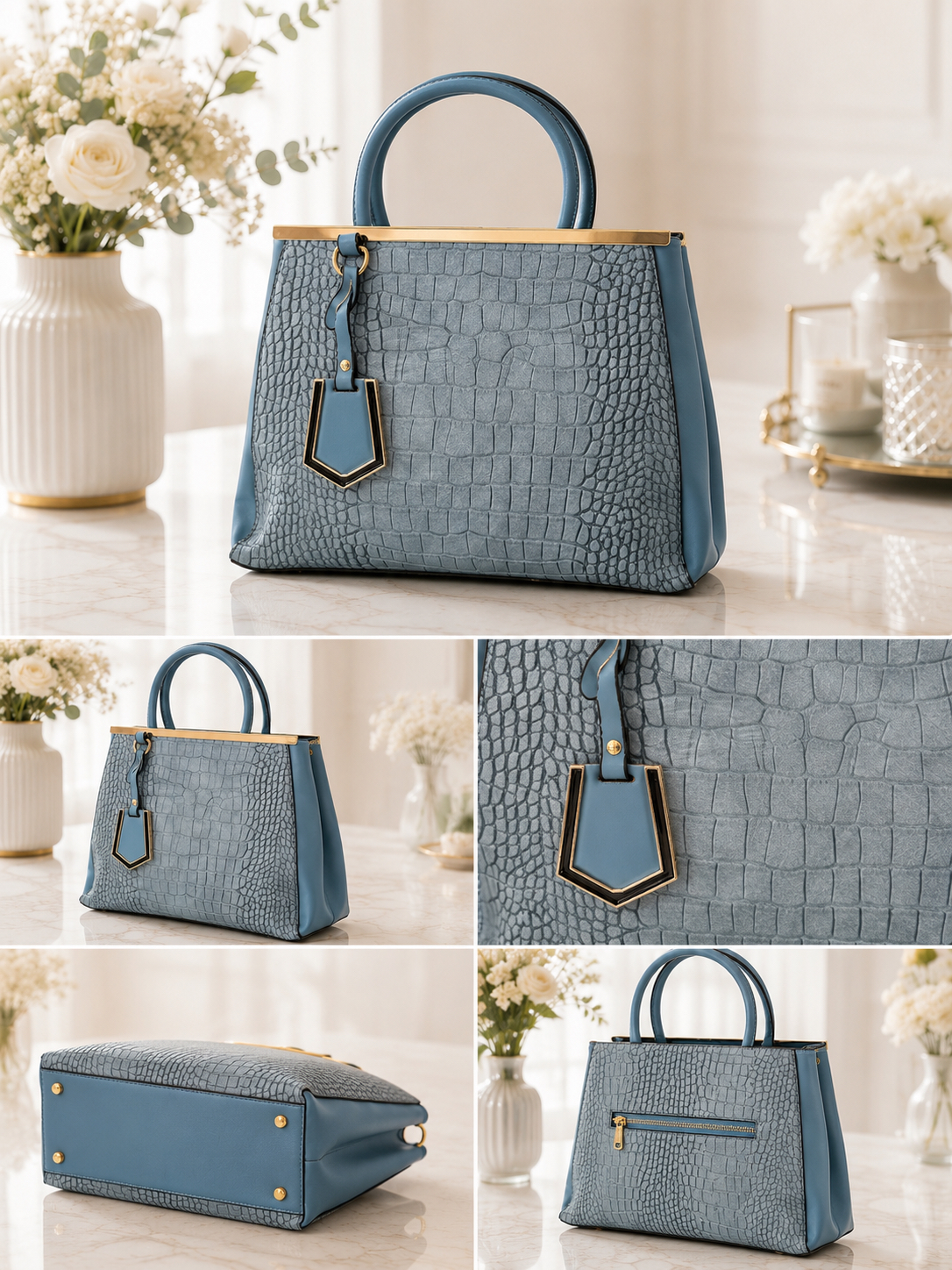 Croc Detail Handbag