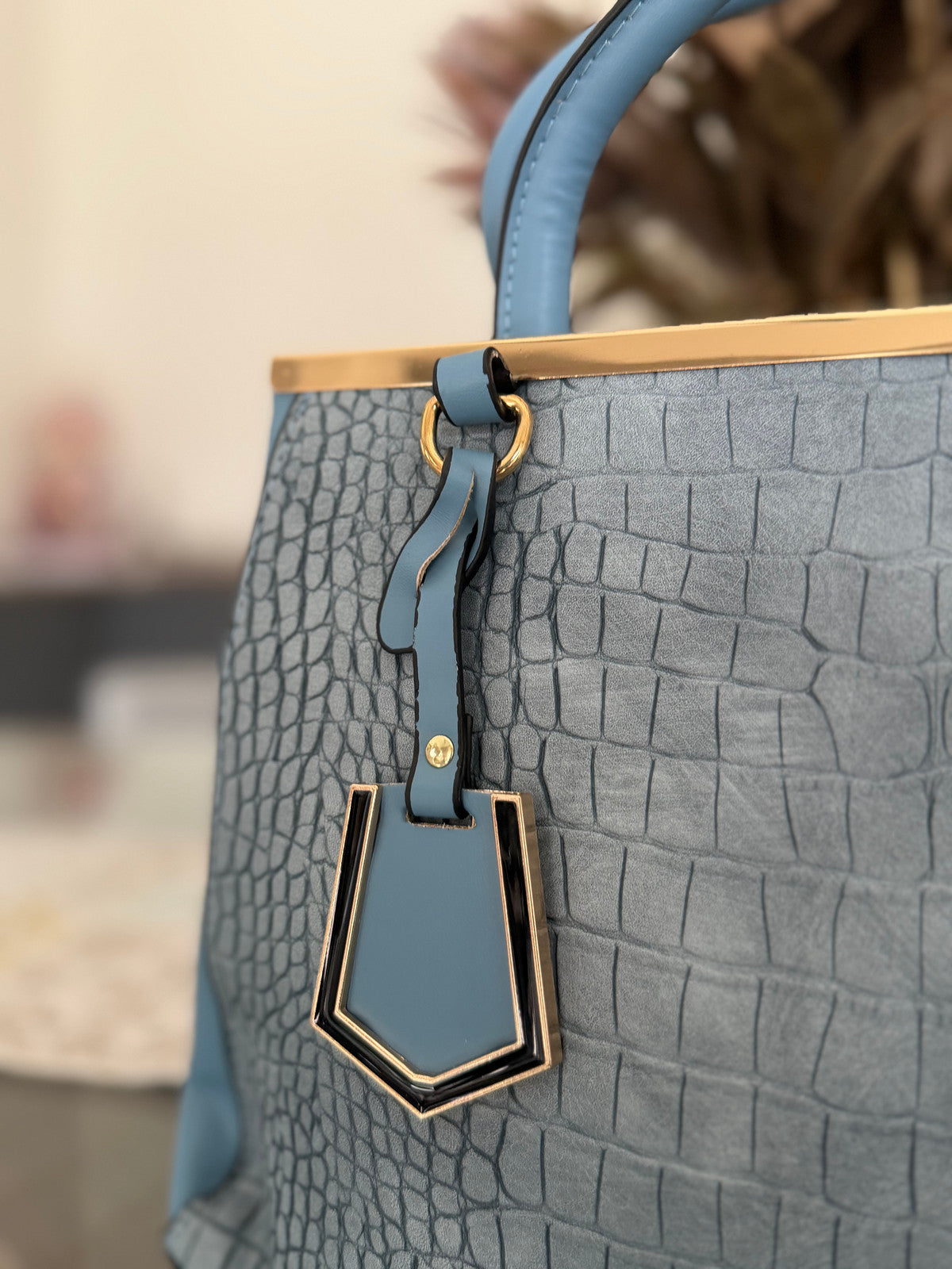 Croc Detail Handbag