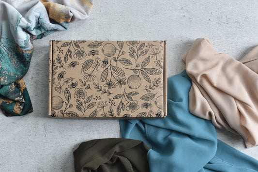 3 scarves box and ribbon Eid gift set — view 2