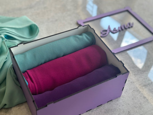 Personalized box with 3 scarves