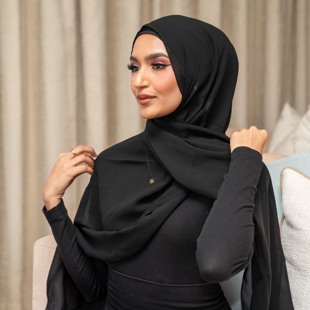 Inayah Black  (Saudi / Japanese chiffon) — view 3