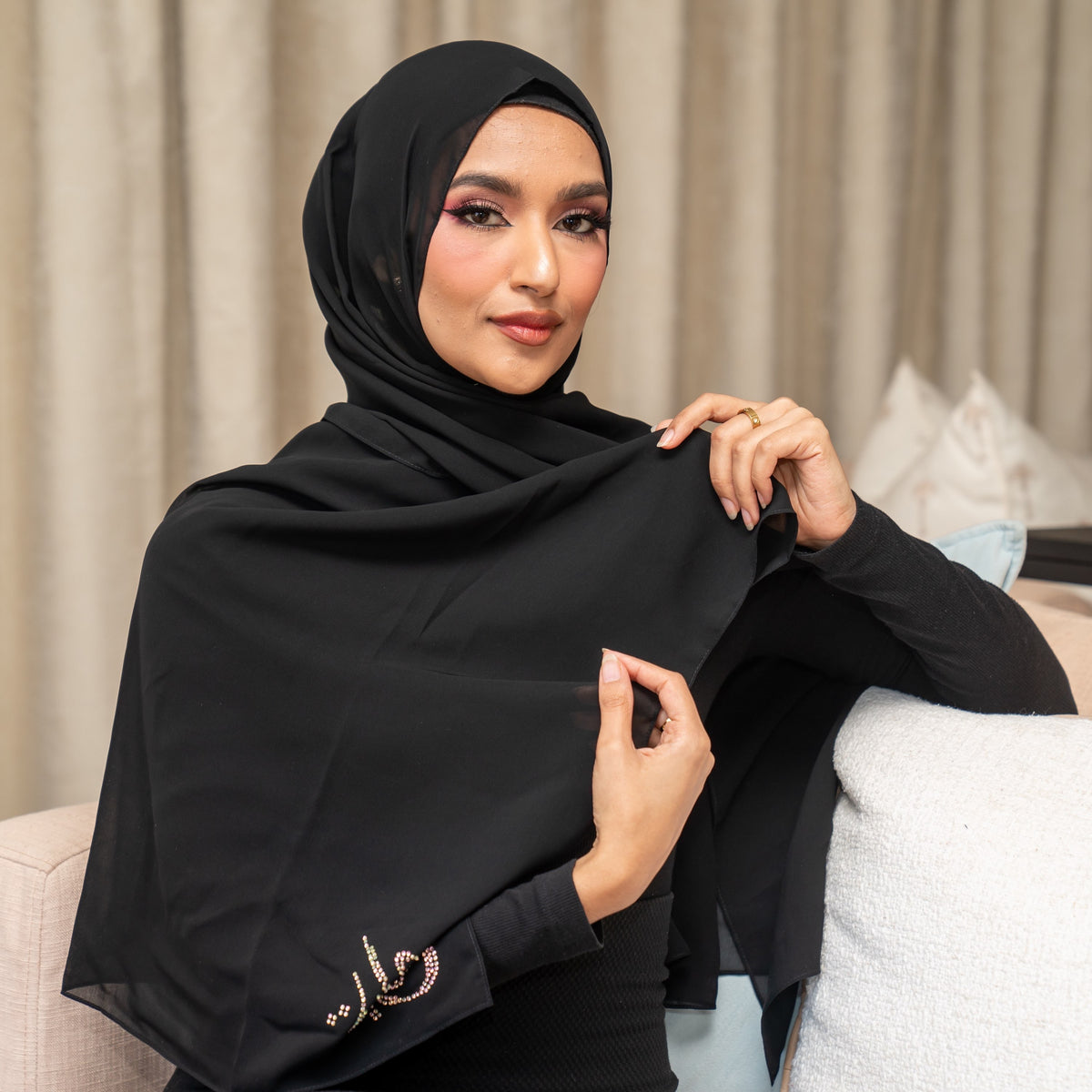 Inayah Black  (Saudi / Japanese chiffon) — view 4